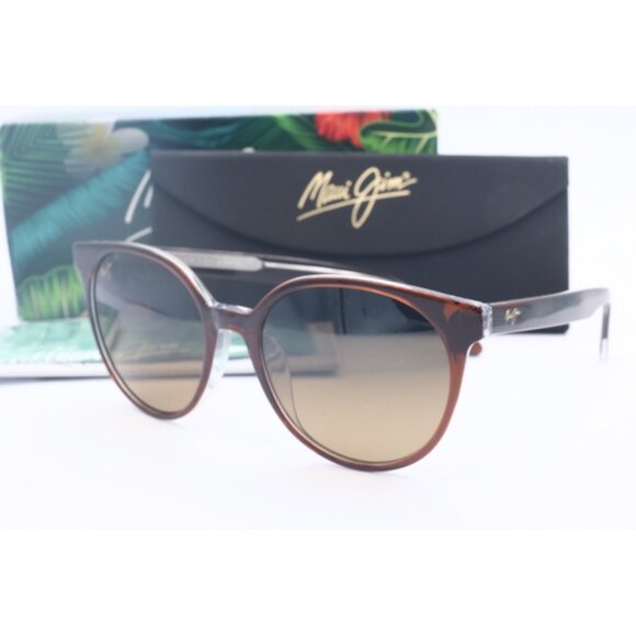 Maui Jim Mehana MJ 866-10 Tortoise Oval Sunglasses Brown polarized Lenses 55mm